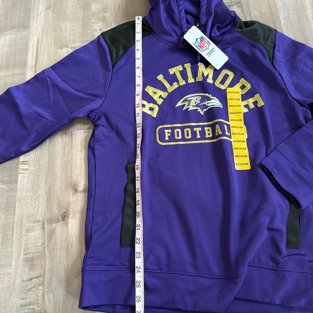NEW Baltimore Ravens Hooded Sweatshirt Medium‎ Purple NFL Team CSA Football Gold - Picture 7 of 9